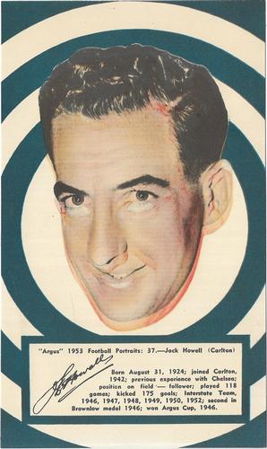 1953 Argus Football Portraits #37 Jack Howell Front